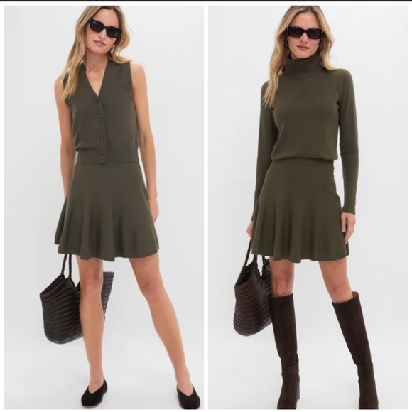 Tuckernuck HYACINTH HOUSE- Olive Connie Knit Mini Skirt - Picture 2 of 12